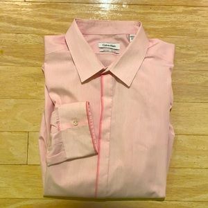 Pink Calvin Klein Slim Fit Non-iron dress shirt xl
